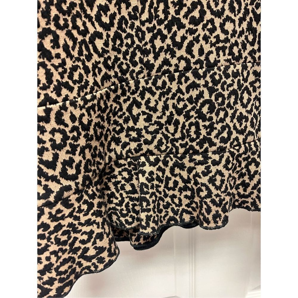 Preswick & Moore Leopard Ruffle Mob Wife Couture Peplum Jersey Jacket sz 3X EUC - Picture 7 of 7
